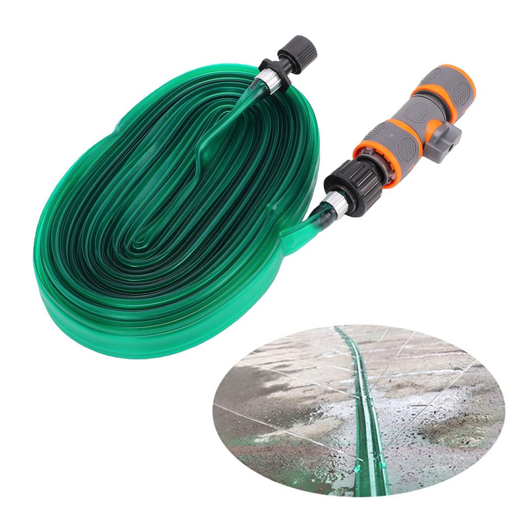 PVC Garden Watering Hose Bidirectional Quick Connector 15m Length Flexible Flat Soaking Hose