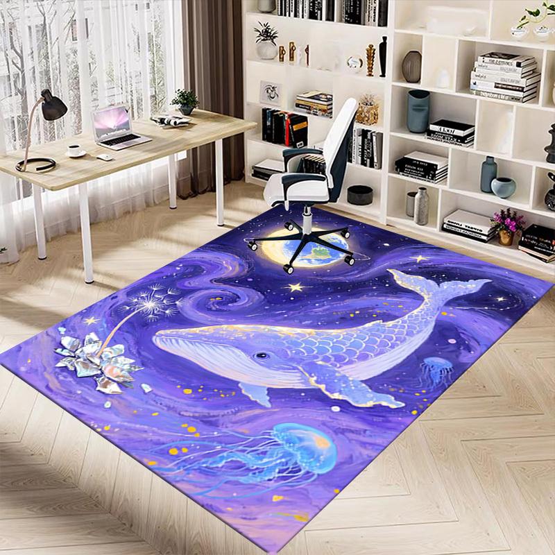 1PC Whale Dream Carpet Ultra Soft, Thick & Absorbent, Non Slip Machine Washable Mat for Entryway