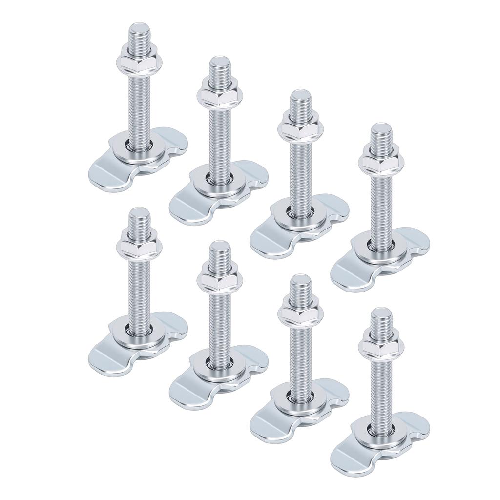 8pcs M8x60 L Track Double Lug Thrded Stud Nut Fitting 6000lbs Load Capacity for Truck Bed Trailer Pickup RV ATV