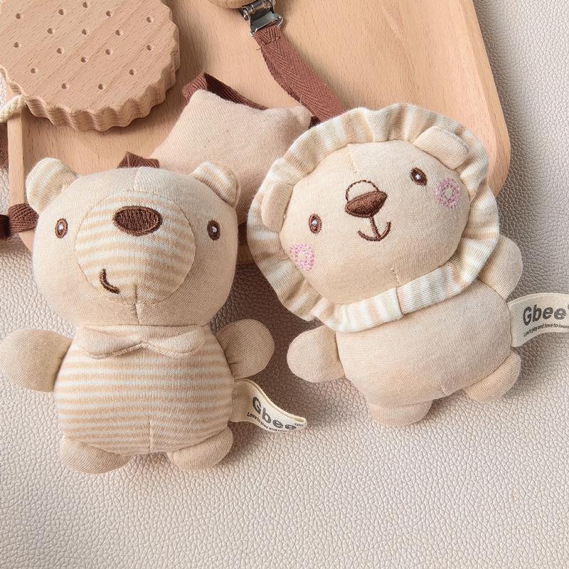 Gbee Organic Cotton Wooden Baby Rattle: Newborn Soothing Crib Toy for Early Education