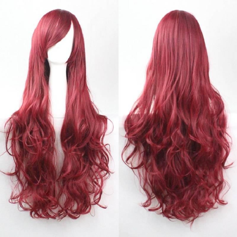 80cm Lange Wellenperücke in Lebhaften Farben Hochtemperaturfaser Ideal für Cosplay-Veranstaltungen