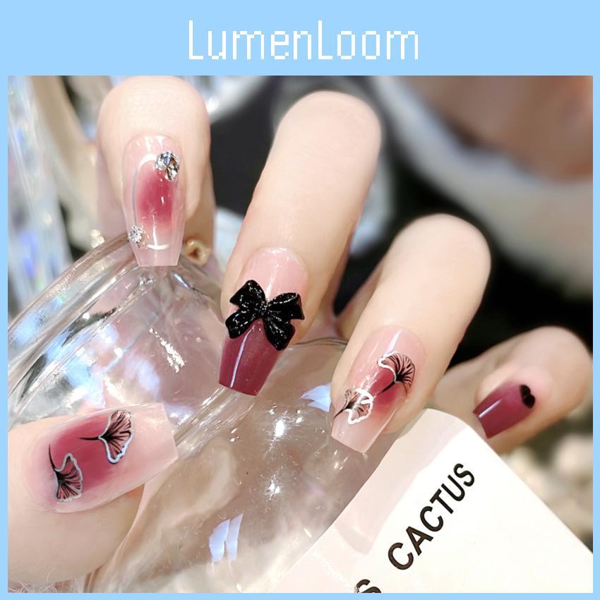 Motýlek Nalepka na nehty Nositelná tvářenka na nehty Umělý nehet Hotová nalepka na nehty A21 Gelové želé Oboustranný styl