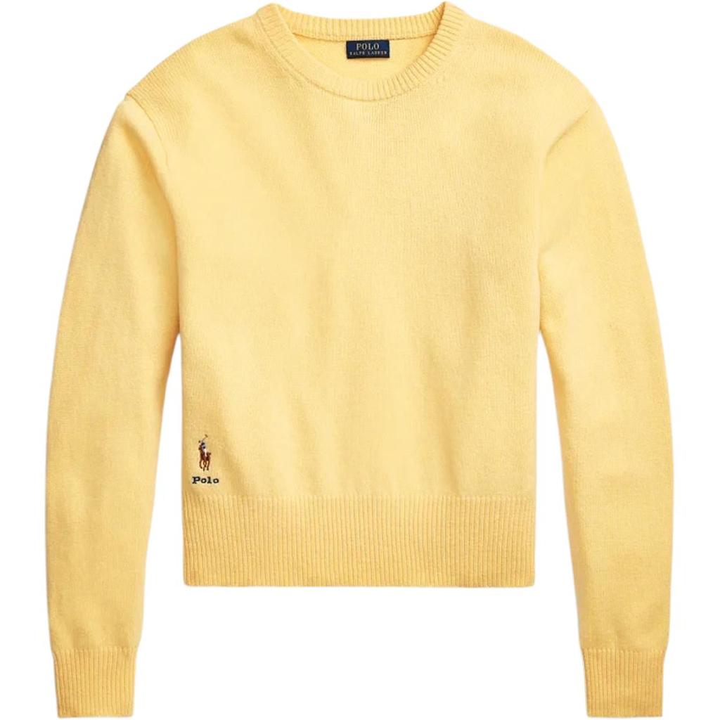 Polo Ralph Lauren Loose Fit Ribbed Crew Neck Sweater Women Sweater Yellow WMPOSWENC020144-700