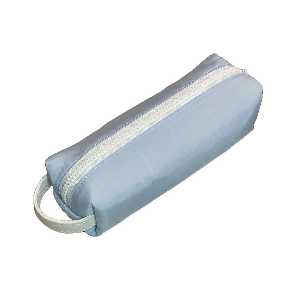 

Large Capacity Pencil Case Zipper Solid Color Students Stationery Pouch Stationery Storage Multi-function Pen Bag синий