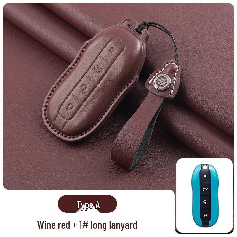 Luxury Full-Coverage Genuine Leather Protective Case for Xiaomi SU7 Key Fob & Car Key Holder