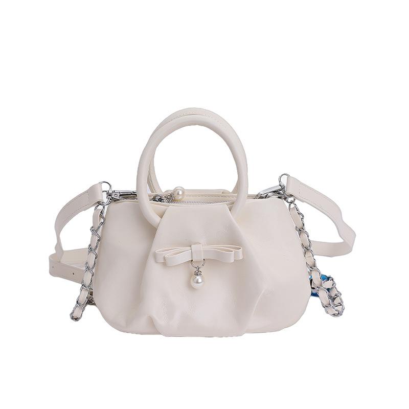 

Niche retro large-capacity portable shoulder bag, new high-end fashion trend commuter bucket tote bag 21*9*11 белый