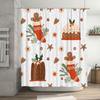 Christmas-Themed Shower Curtain With Festive Designs Featuring Gingerbread Men, Christmas Stockings, And Holiday Treats Perfect