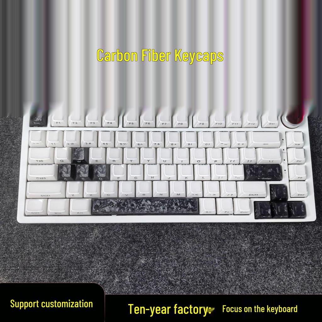 Personalized Carbon Fiber Keycaps for Wooting Mechanical Keyboards