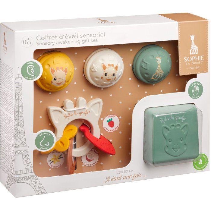 Coffret d'éveil - SOPHIE LA GIRAFE - Sensoriel - Cube textures - Anneau senteurs - Balles musicales
