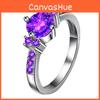 Elegant Purple Gemstone Ring For Women And Men Stylish Geometric Design