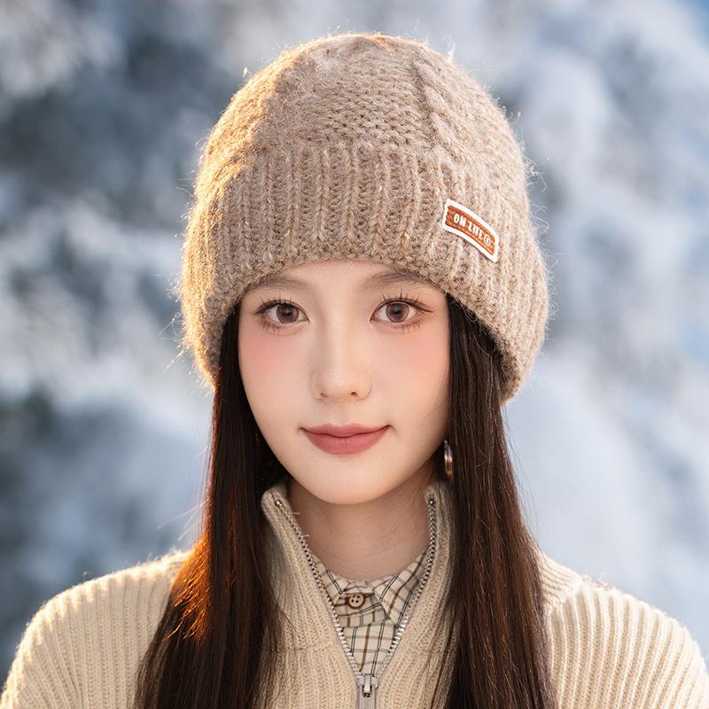Autumn and Winter Outdoor Windproof Ear Protection Hat Fashion Thickened Warm Wool Hat Pullover Hat