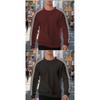 Loose Thin Seven Stripes Mens Waffle Crew Neck Casual Sports Breathable Sweatshirt