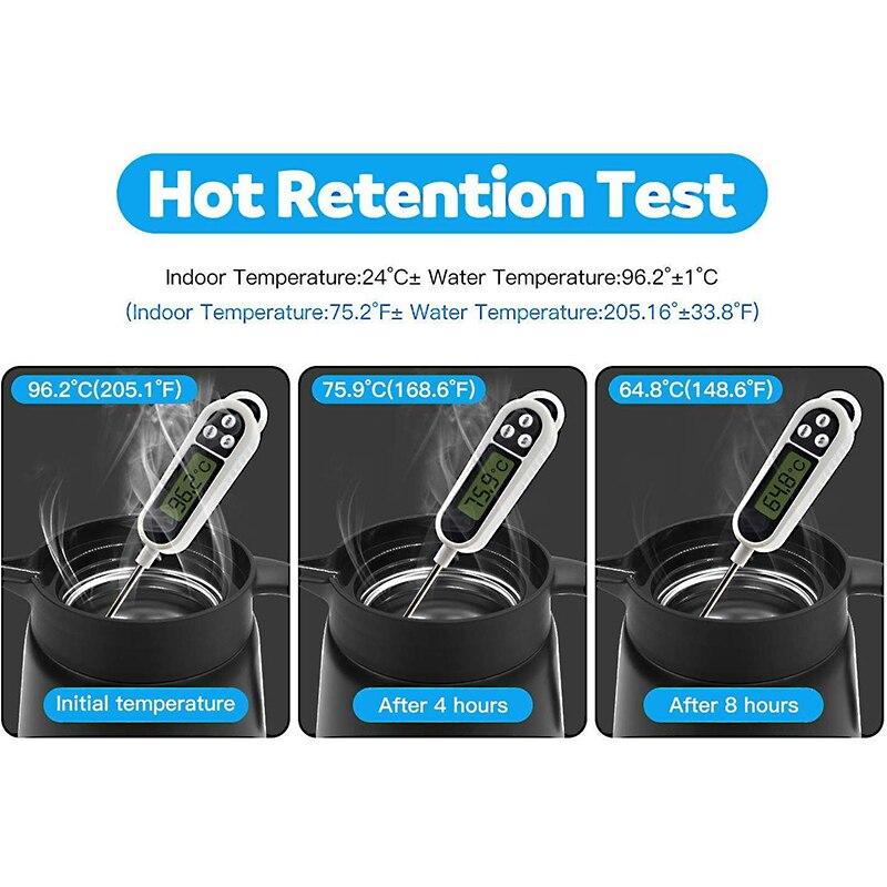 Termisk kaffekanna tekanna - 304 rostfritt stål, dubbelvägg, vakuumisolerad, coolt handtag och kylhållning, 600 ml