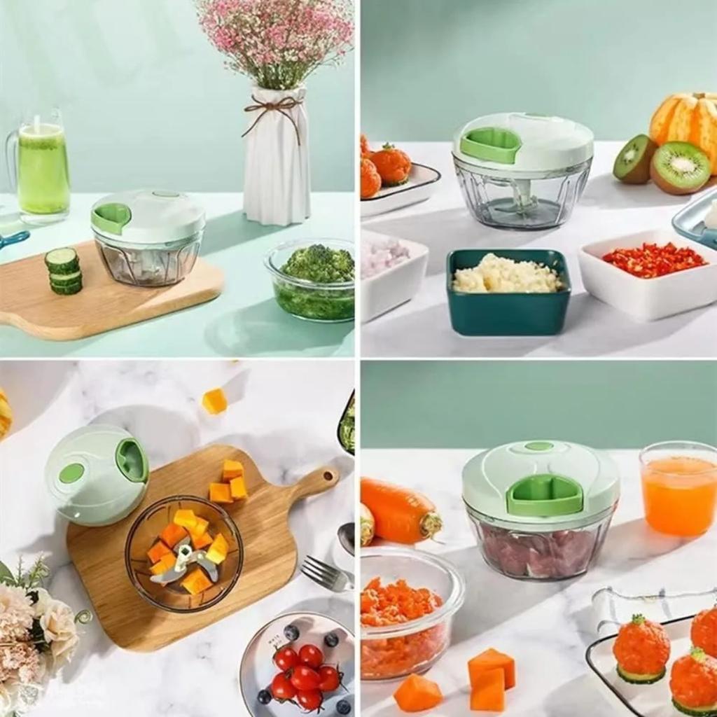 Manual Food Chopper Portable Kitchen Tools Compact Powerful Hand Pull Chopper Blender To Chop Onion Garlic Vegetables Herbs Etc.