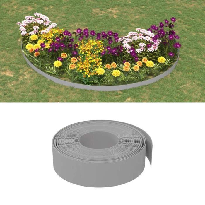 VidaXL Bordures de jardin 2 pcs gris 10 m 15 cm polyéthylène 3155440