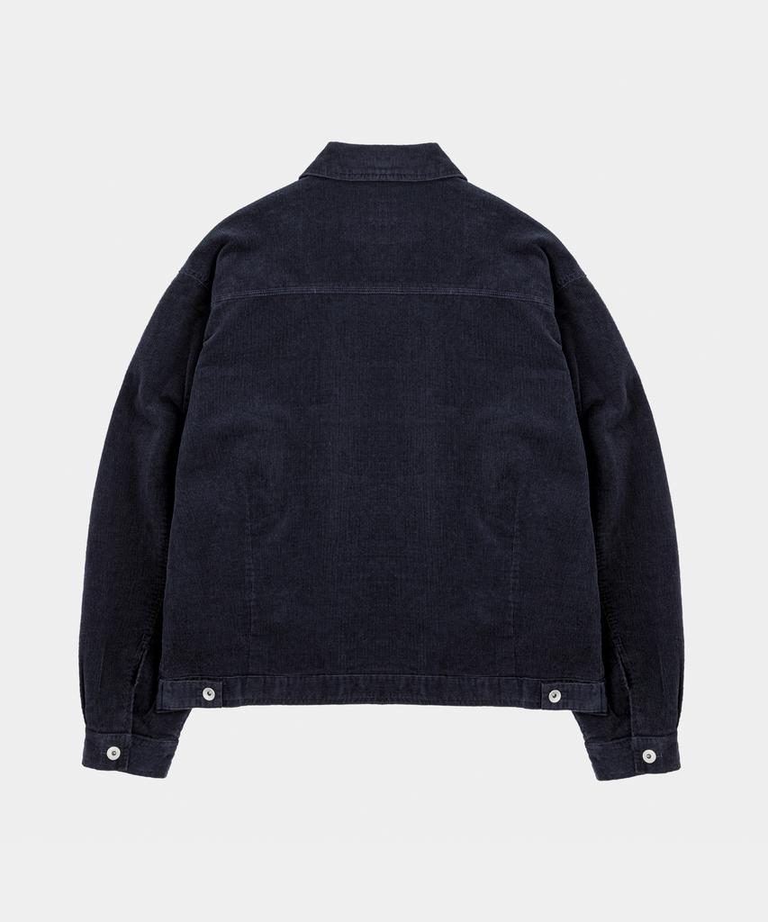 Lettercomo Soft Corduroy Trucker Jacket Dark Navy