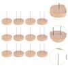 12 Pieces Crochet Dolls Display Stand Doll Holder Decorative Sturdy Metal Pins DIY Wood Base