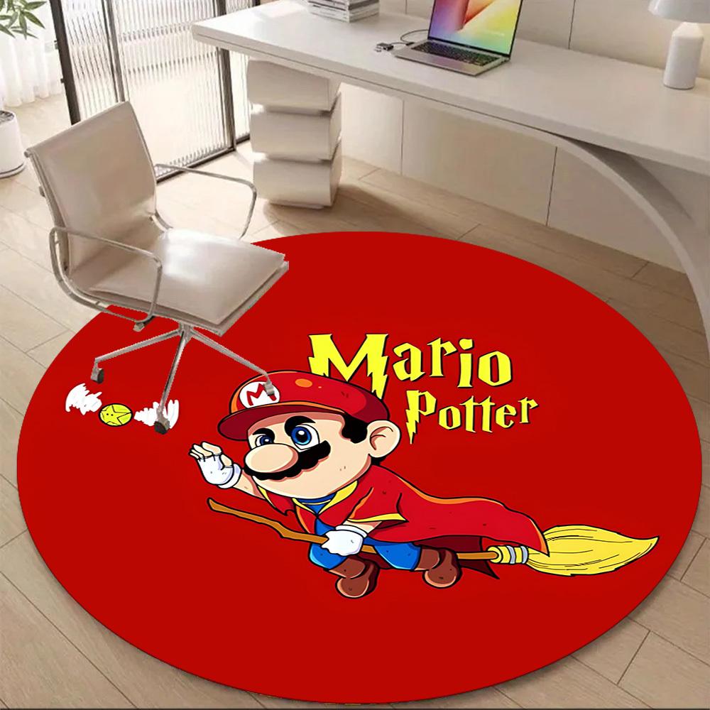 1PC Mario Potter Office Round Area Rug, Indoor Mat Suitable For Office, Under Office Chairs Bedroom Living Room Home Decor, Room Deco1101