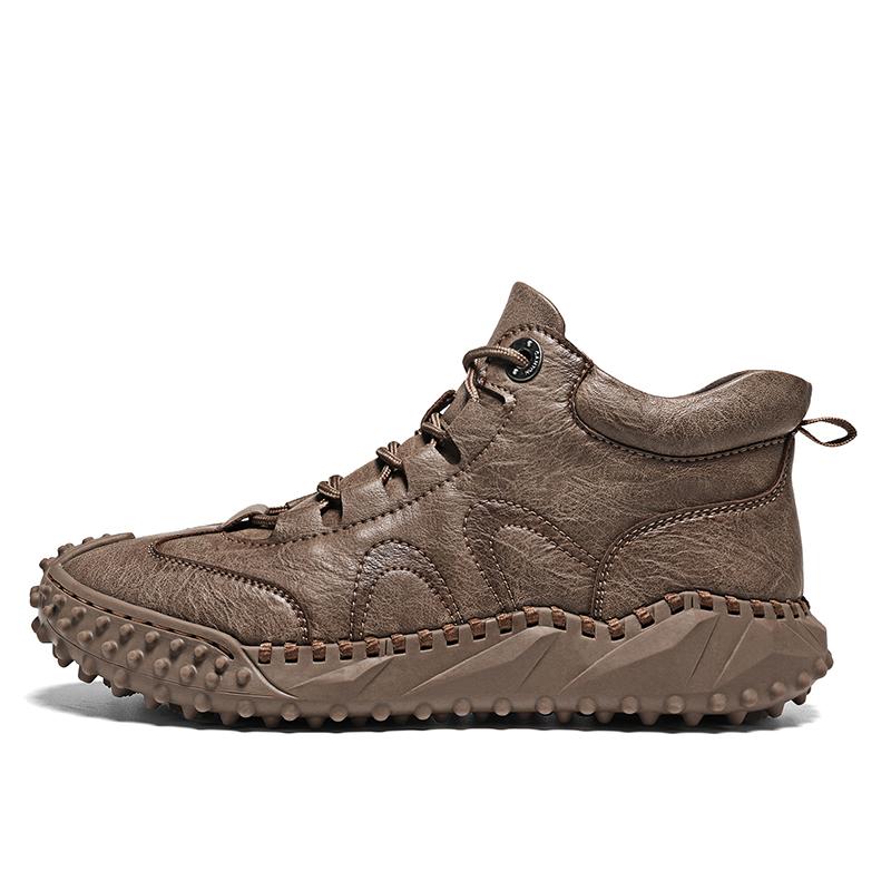 38-46 Fall/ Winter Mens Handmade  Leather  Soft Sock Ankle Boots Autumn Winter Men Boots Men's Ankle Boots Handmade Plush Shoes Casual Shoes