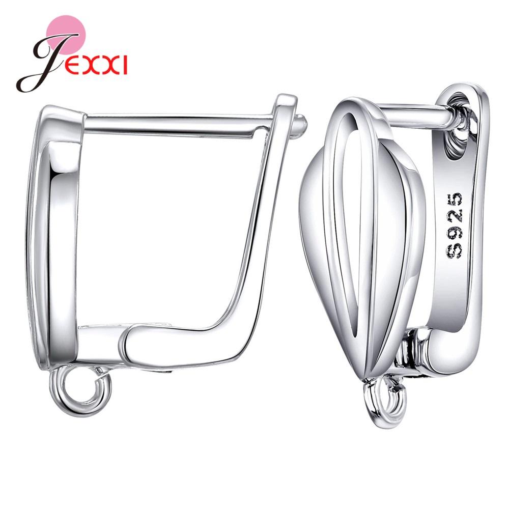 Drop Shipping Echte 925 Sterling Silber Ohrring-Komponenten Für DIY Schmuckzubehör Hohe Qualität Damen Mädchen Schmuckkomponente