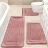 3 Pieces/ Ultra-absorbent Bath Mat, Anti-slip Bathroom Rug, Ultra-soft and Comfortable Premium Bath Towel, Bathroom Decoration, Home Decor Rug