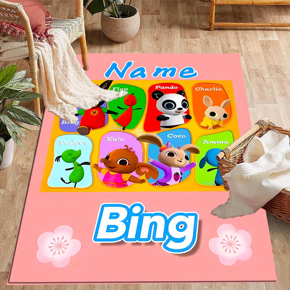 Friends Adventure Customized Name Floor Rug Office Rug Perfect for Game Room Bedrooms Living Rooms Study room Anti-slip Rug Anime Office Decor