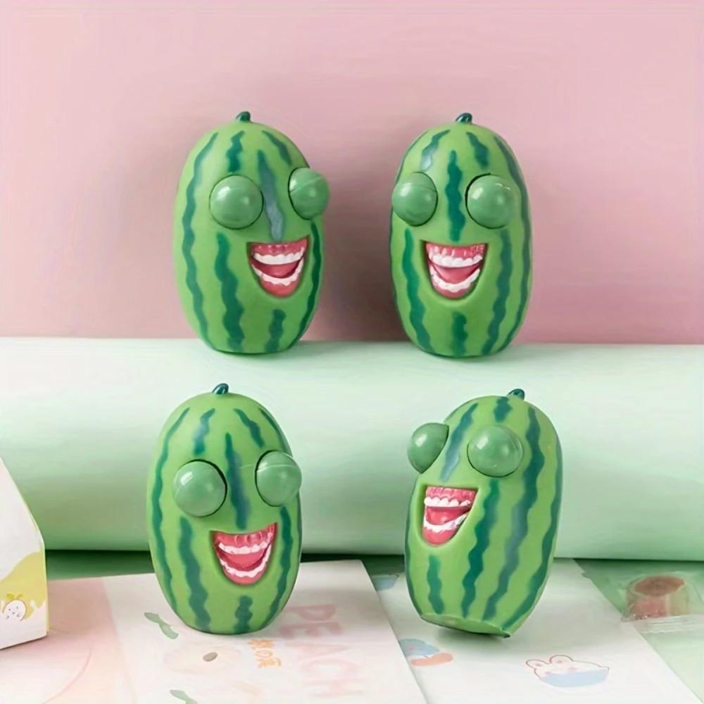 Squishy Watermelon Pop Eyes Squeeze Toy - Stress Relief Fidget Sensory Toy for Kids Adults, Anxiety Relief Party Favors Gag Gift