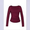 2025 Spring/Summer Women's Y2K Square Neck Long Sleeve Casual Fashion Top
