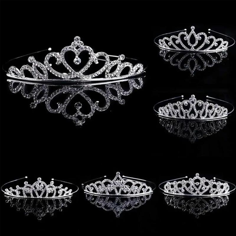 1PC Crystal Exquisite Rhinestone Children Girls Jewelry Gifts Hair Accessories Wedding Tiaras Queen Princess Crown Women Headband