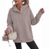 Women's Long Sleeve Hooded Pullover Sweatshirt with Stand Collar
