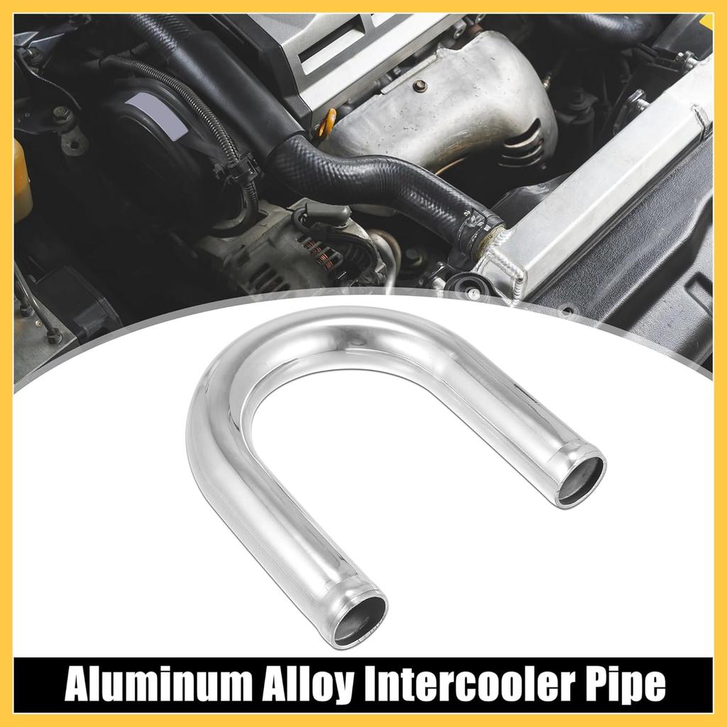 OD 1" 25mm Leg Length 4" 100mm Aluminum Alloy Tube Intercooler Pipe 180 Degree U Shape Bend Elbow Air Intake Tube Silver Tone for Car Auto