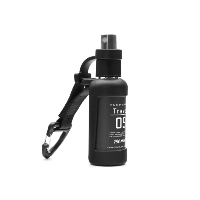 1Pcs 80ml Atomizer Bottle Portable Pump Spray Bottle with Carabiner Alcohol Perfume Refillable Multifunctional Camping Supplies