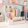 Cute Desktop File Organizer for Students Foldable Book Holder Bookend Shelf for Documents Stationery Pen Holder School Supplies