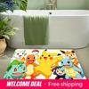 Pokemon Characters Group Print Non-slip Doormat, Soft Absorbent Floor Rug for Home Decor