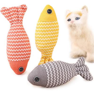 Hračky pro kočky Ryba, Plyšová interaktivní hračka pro kočky do interiéru, Hračky s šustivým zvukem a šantou kočičí, Měkké lněné, Interaktivní cvičební kopačky pro koťata do interiéru