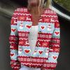 Women's Fashion Christmas Print Long Sleeve Knitted Cardigan Button Jacket