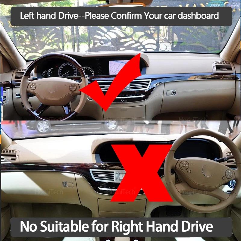 Dashboard Cover Pad Instrument Panel Mat Carpets for Mercedes Benz S-Class W221 S-Klasse S300 S320 S400 S500 S600 2006-2013
