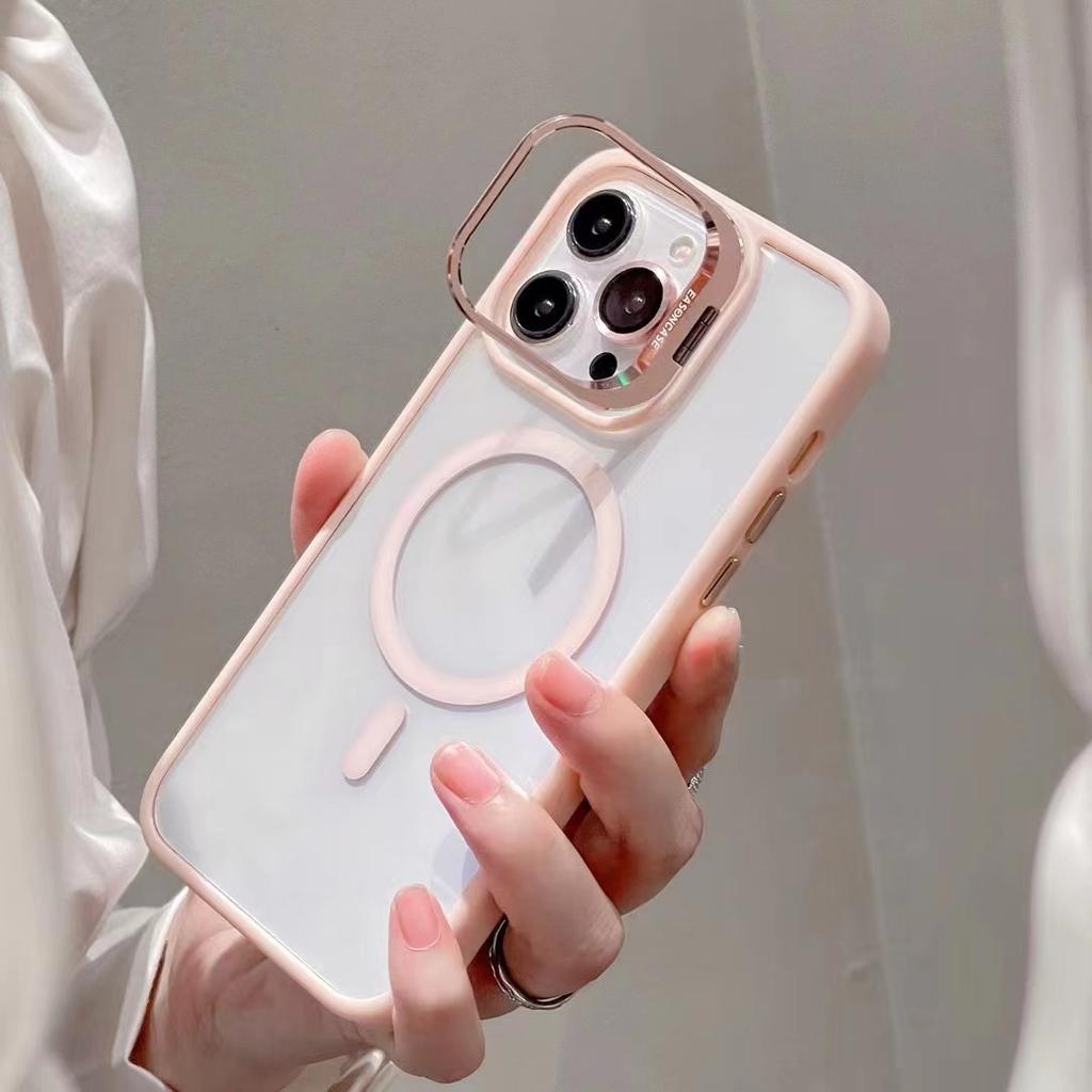 Applicable To IPhone 15 Mobile Phone Case Magnetic Lens Film Apple 16 Promax Protective Case 14 Invisible Bracket