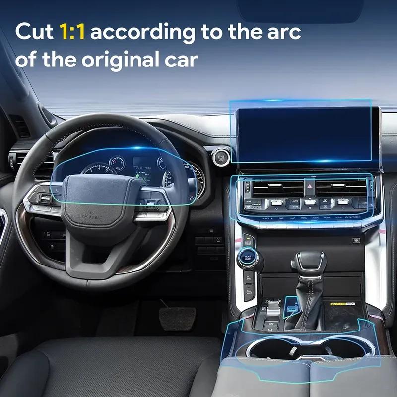 For Toyota Land Cruiser 2024 Interior TPU Protective Film Car Navigation Gear Box Panel Sticker Anti-scratch Styling