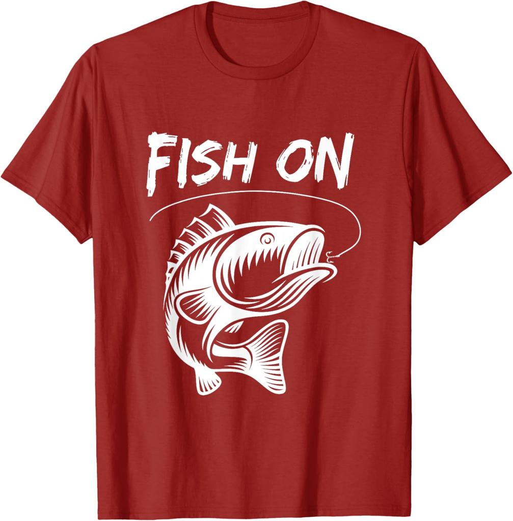 T-shirt Graphique Pêcheur Bass Pêche Poissons Homme Décontracté Manches Courtes