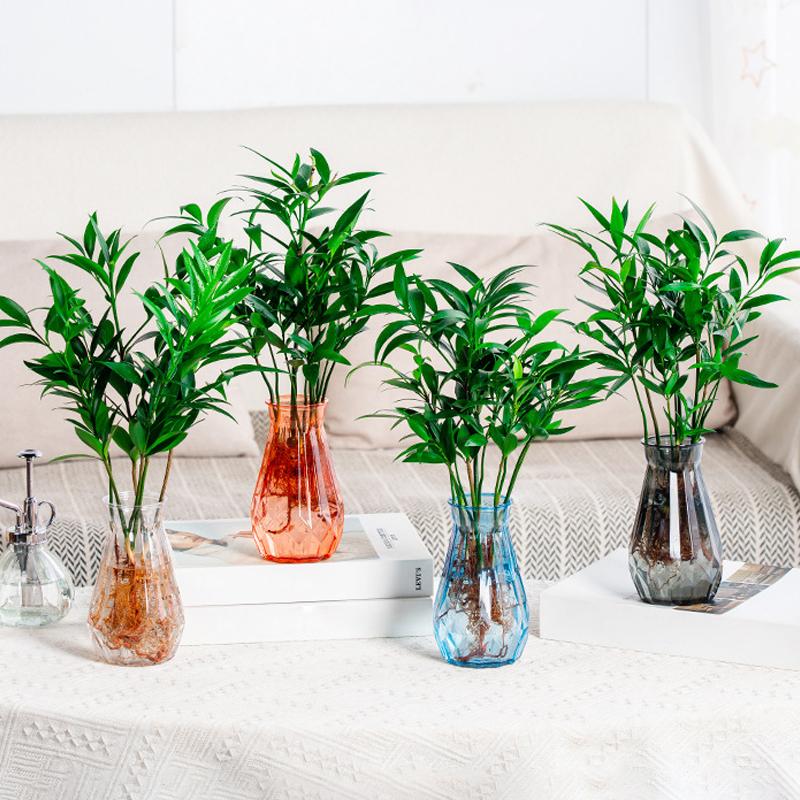 1 Pcs Creative Transparent Plastic Flower Vase Hydroponic Vase Living Room Desktop Decoration Wedding Centerpiece Arrangement