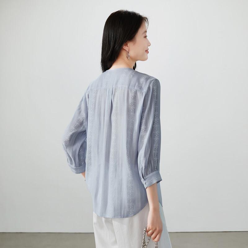Women's Embroidered Loose Round Neck Shirt