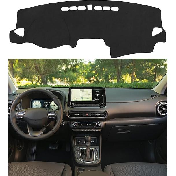 BIBLOZ Dash Cover For Toyota Sienna 2004-2010 Accessories Black Flannel Dashboard Cover Mat Car Dashboard UV Sun Protection