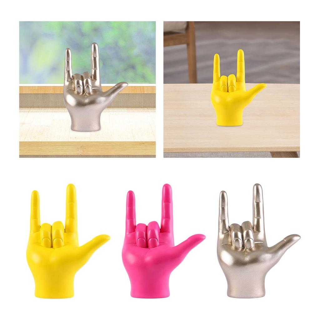 Älskar dig Fingergest Gester Staty Figurin Rocka på Hand Skulptur för Sovrumsdekor