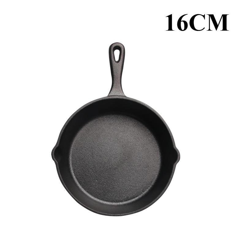 10/14/16/20/26CM Cast Iron Skillet Non-stick Skillet Kitchen Fry Pot Omelette Pancake Pan Mini Thick Flat Pan Kitchen Cookware