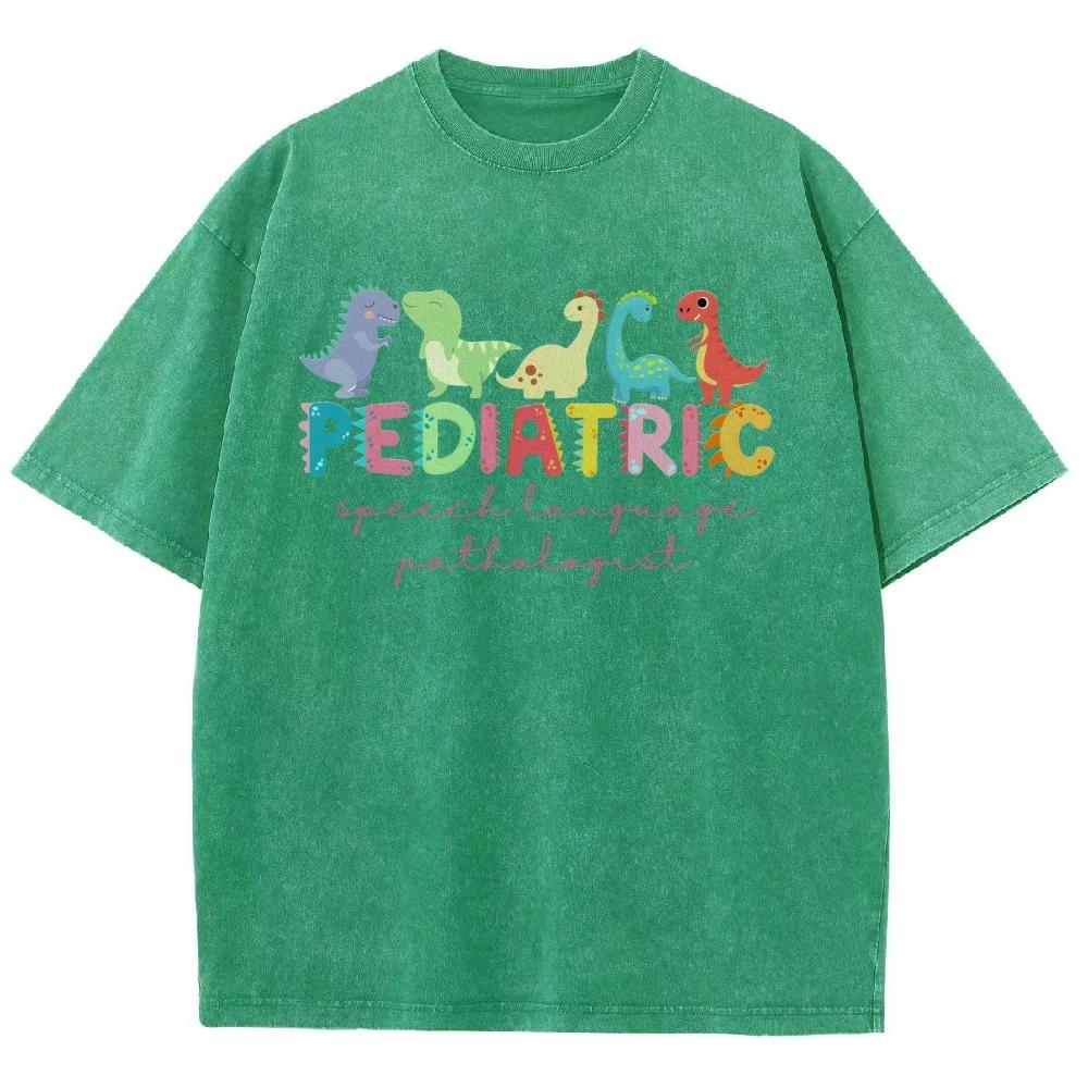 Summer Comfort Women's Wash T-Shirt Loose Oversized Cotton Short Sleeve Color Letter Print Cute Top Tee