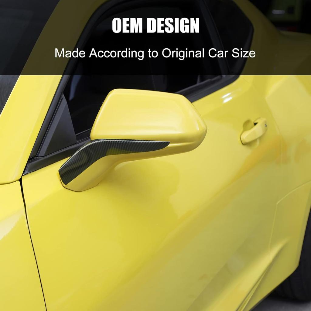RT-TCZ Rearview Side Mirror Decoration Trim Cover Accessories for Chevrolet Chevy Camaro 2017 2018 2019 2020 2021 2022 (Carbon Fiber Grain)