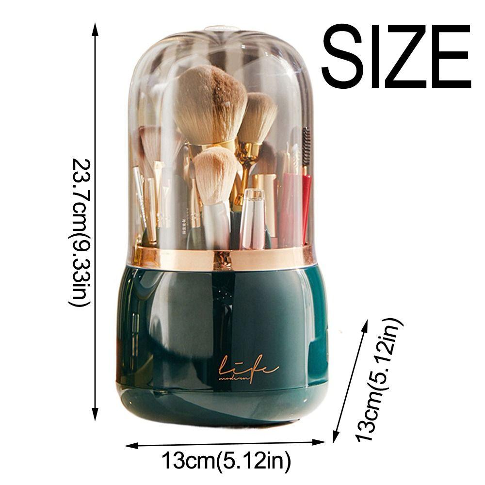 Transparent 360° Rotating Brushes Holder Large Capacity Makeup Brush Storage Tube Storage Tube