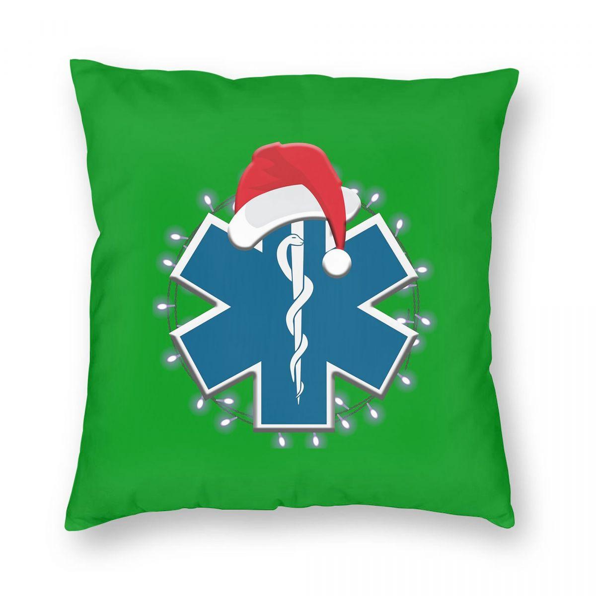 

Emt Star Of Life Emergency Medical Square Pillowcase Pillow Cover Cushion Throw Pillow for Home Sofa Living Room 12x12Inch