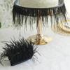 1 Meter Ostrich feather Trim Ribbon Dyed Various Long Ostrich Fringe 8-10CM feathers for crafts Dress/skirt Sewing Accessory